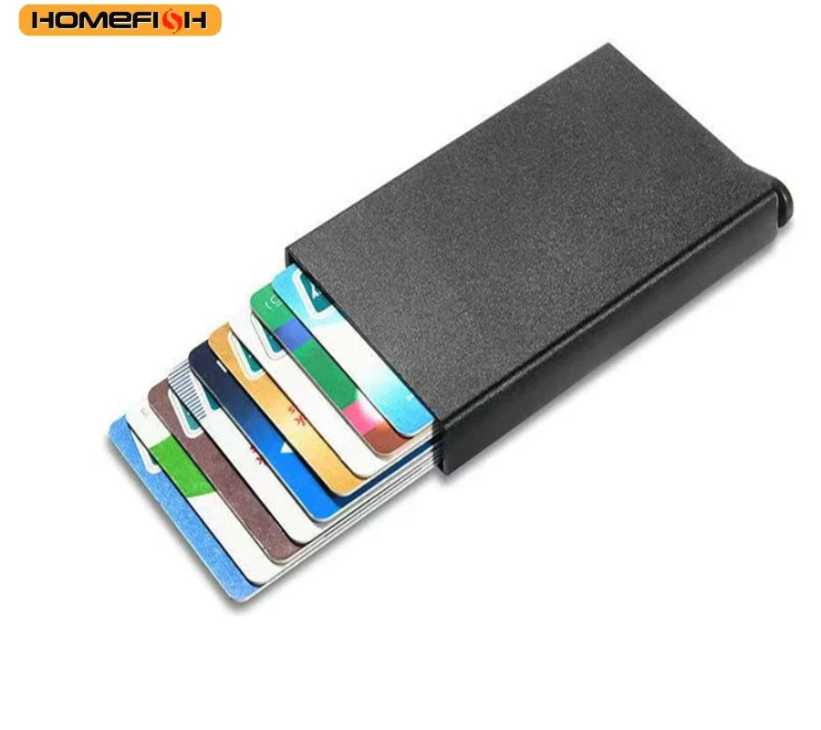 HOMEFISH Smart Wallet Card Holder | Pop Up Minimalist Metal Wallet for Men and Women