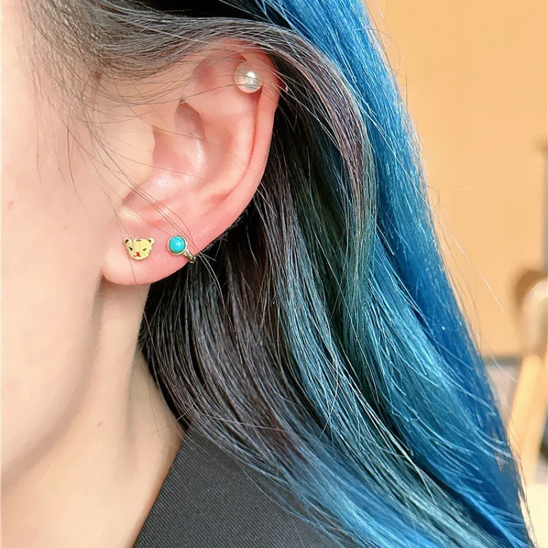 925 Sterling Silver Geometry Pearl Stud Earrings | Fine Jewelry for Women