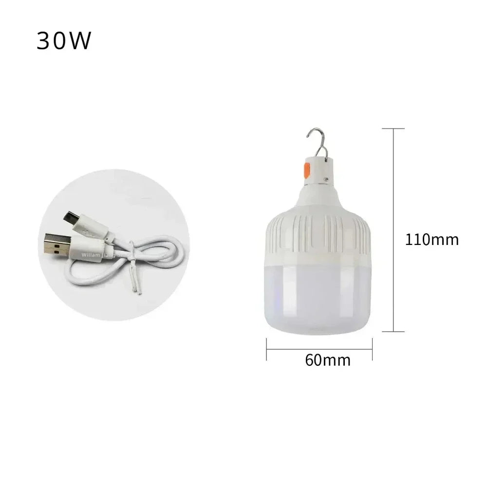 60W/30W USB Rechargeable LED Camping Lantern | Emergency Outdoor Lighting