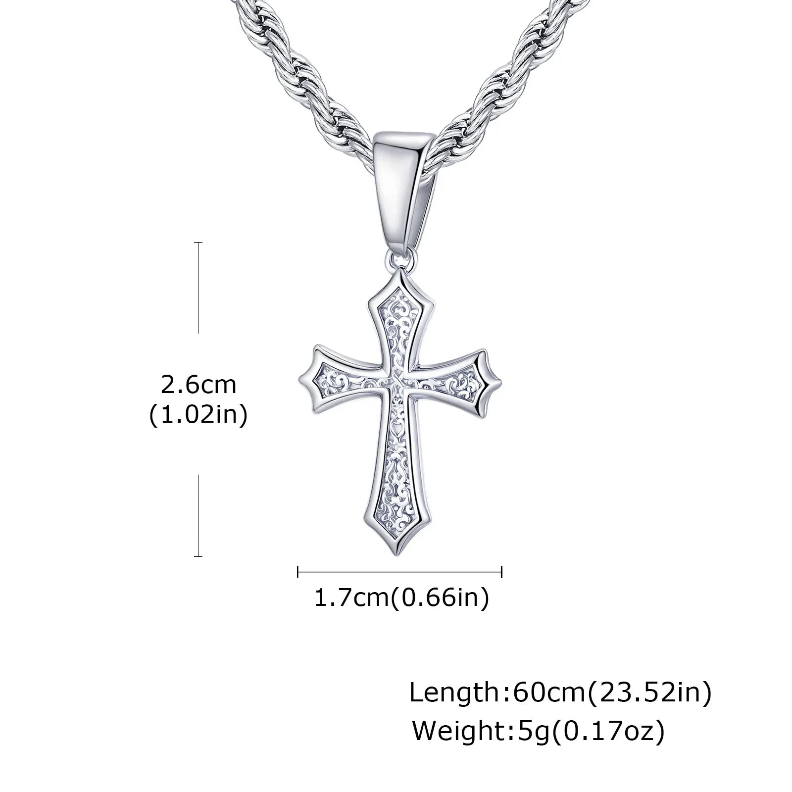 Hip Hop Cross Necklace for Men Women | Stainless Steel Chic Cross Pendant Christian Jewelry