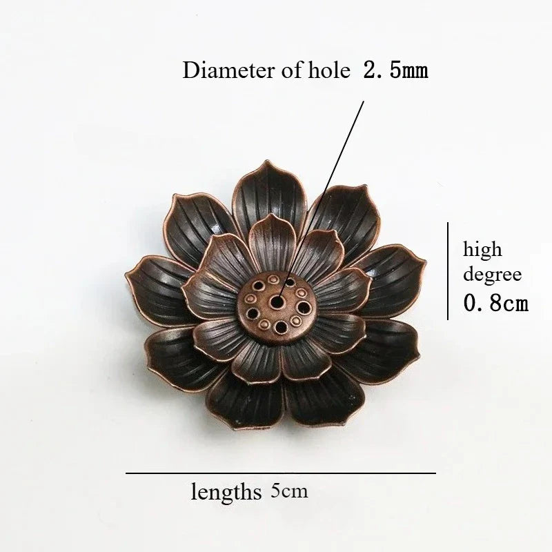 Porous Lotus Incense Holder Tray | Zen Metal Sandalwood Incense Burner Plate