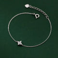 Four Leaf Clover Cubic Zirconia Bracelet | Trendy Chain Link Bracelet for Women