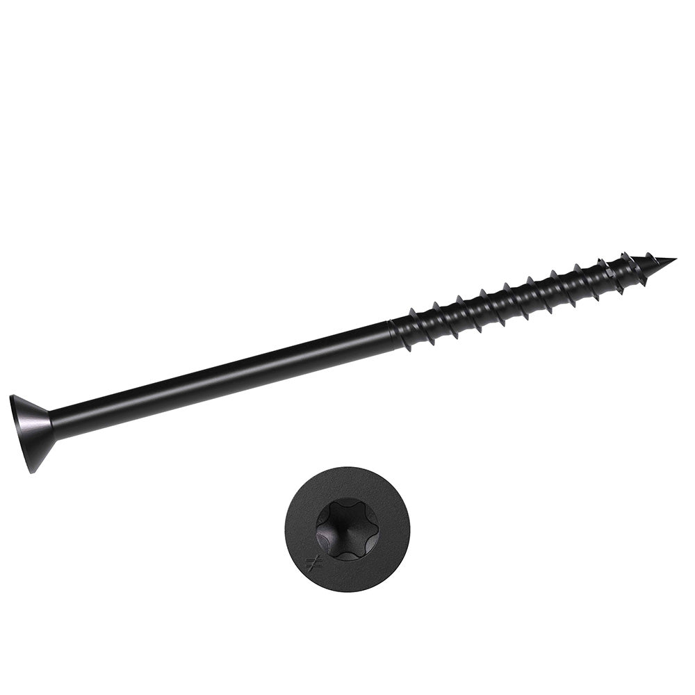 1/4 x 3 1/4 Simpson Flat Head Titen Turbo™ Concrete and Masonry Screw Anchor Zinc Plated w/ Ceramic Coat Black (T25 6-Lobe) - Box (100)