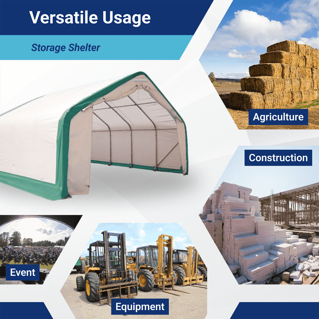 W20'xL20'xH12' Single Truss Storage Shelter