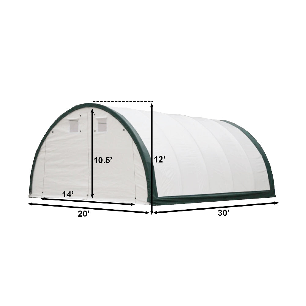 W20'xL30'xH12' Single Truss Storage Shelter, Reinforced Series