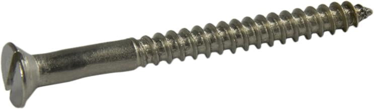10 x 2 Slotted Flat Head Wood Screw 304 Stainless Steel
