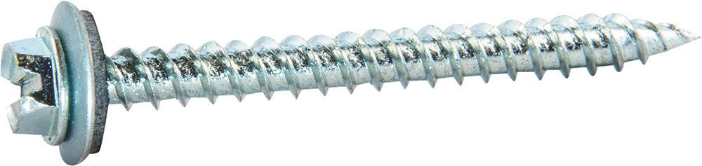10 x 2 Slotted Hex Washer Self Piercing Screw Zinc Plated w/ Neo