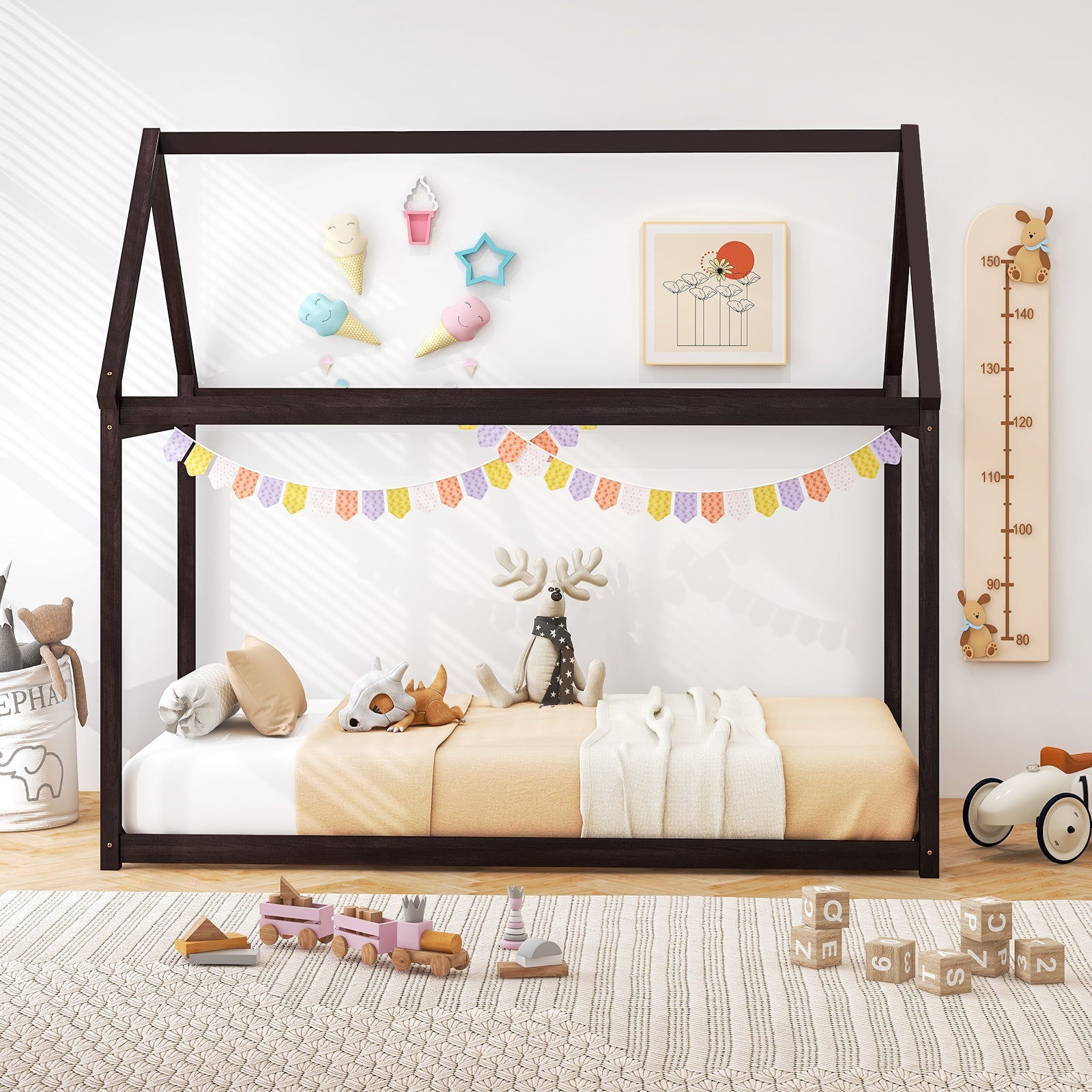 Stable Kids Platform Floor Bed with Roof an