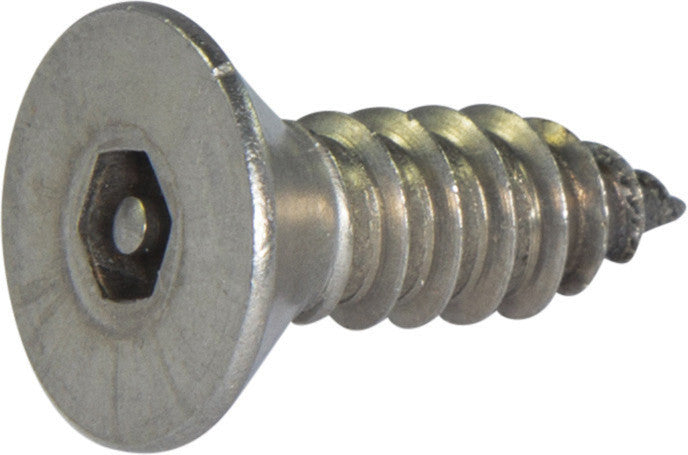14 x 3/4 Tamper Resistant Hex Flat Head Socket Sheet Metal Screw 18-8 Stainless Steel (5/32)