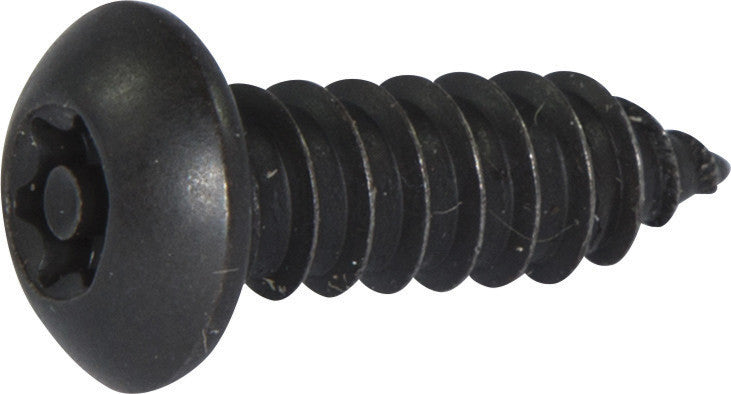 10 x 1 Tamper Resistant Torx Drive Button Head Sheet Metal Screw Steel Black (T-10)