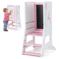 Toddler Kitchen Stool Baby Standing Tower with Chalkboard and Whiteboard