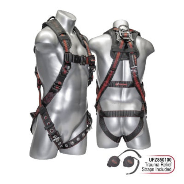 Kapture 5 Point Elite+ Full Body Harness - Dorsal D-Ring - QC Chest - Tongue Buckle Legs & Shoulder Pads - All Sizes