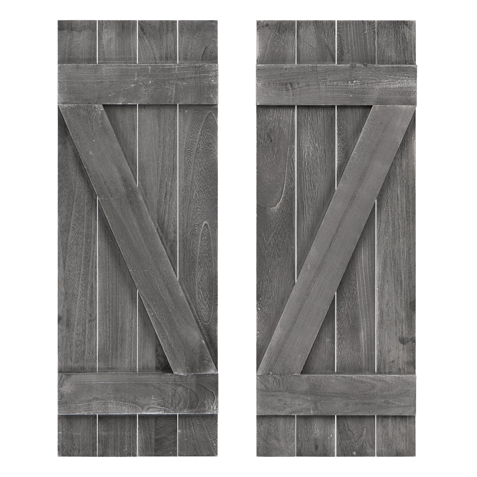 36 x 13 Inch Farmhouse Paulownia Wood Window Shutters Set of 2 for Windows