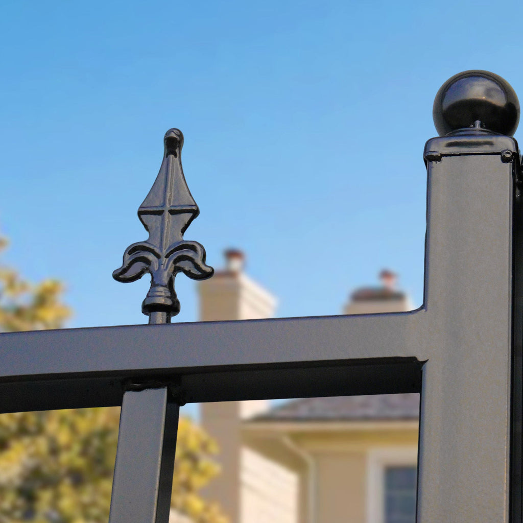 12x8 ft Dual Swing Driveway Steel Gate