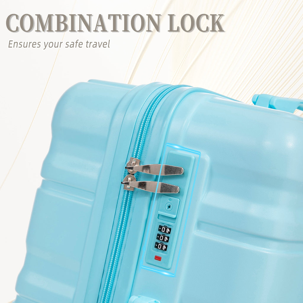 HIFINE Tourist 3-Piece ABS Spinner Wheel Luggage Set (Blue)