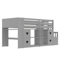Loft Bed With Storage Cabinets, Staircase Drawers & LED Lights