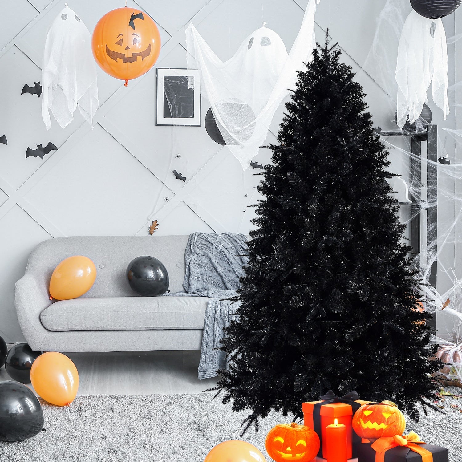 The 6-Foot Pre-Lit Black Christmas Tree