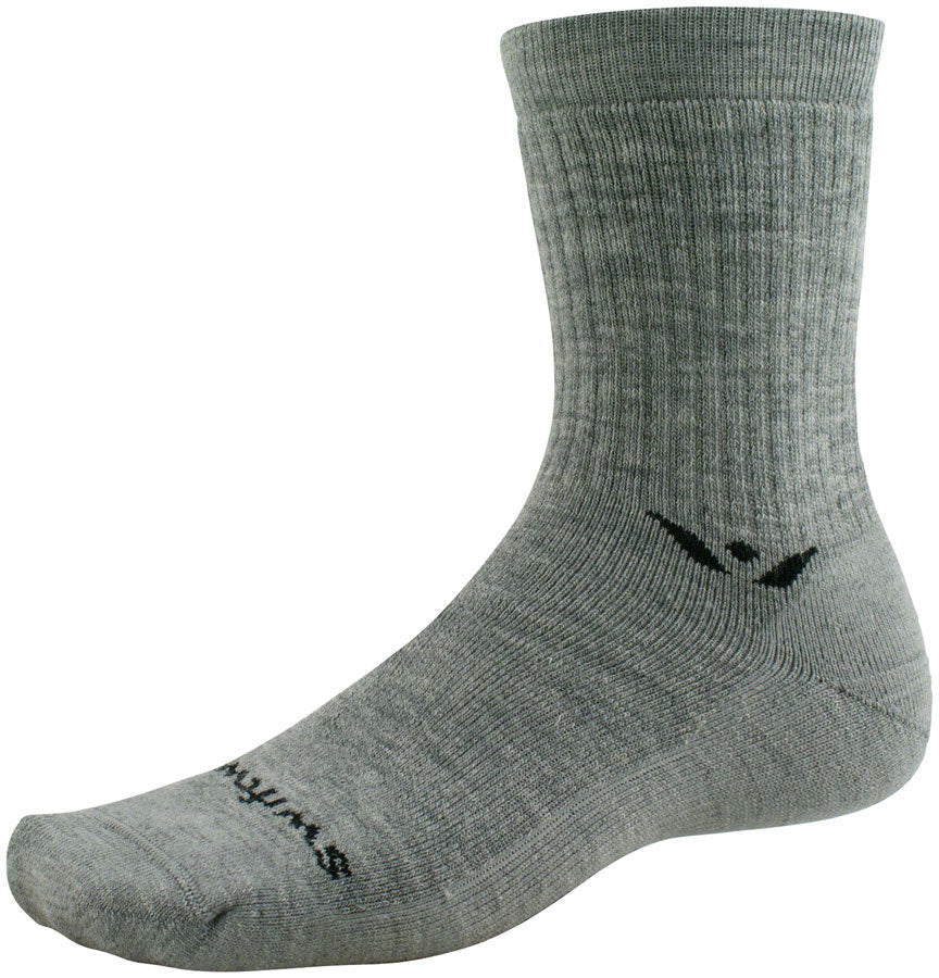 Swiftwick Pursuit Hike Light Cushion Wool Socks - 6" Light Weight Heather Medium