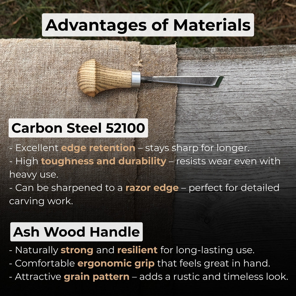 Angled Bevel Carving Chisel with Palm Handle – 10 mm (0.39 inches)