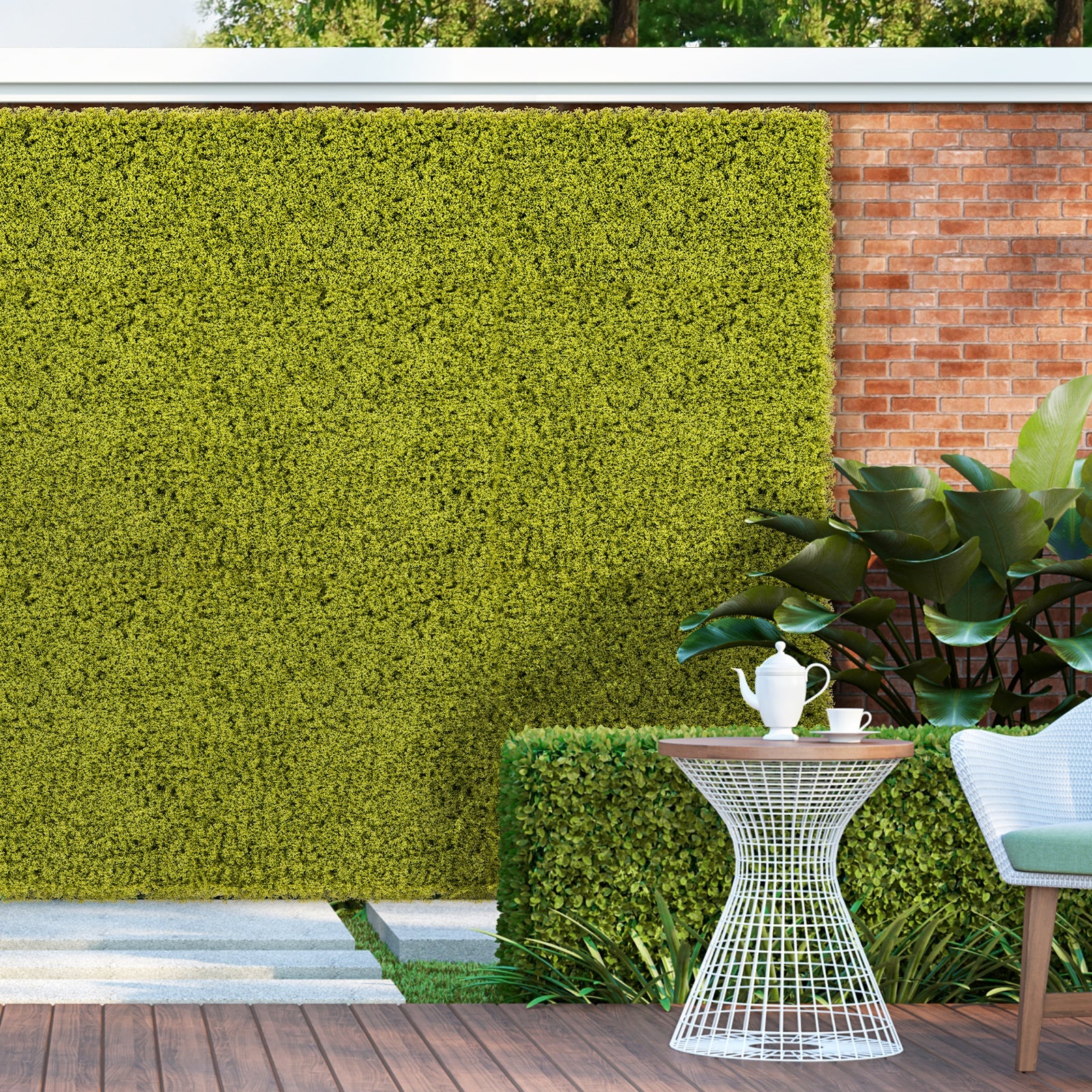 12 Pieces 20 x 20 inches Artificial Grass Wall Panels for Garden Yard Balcony
