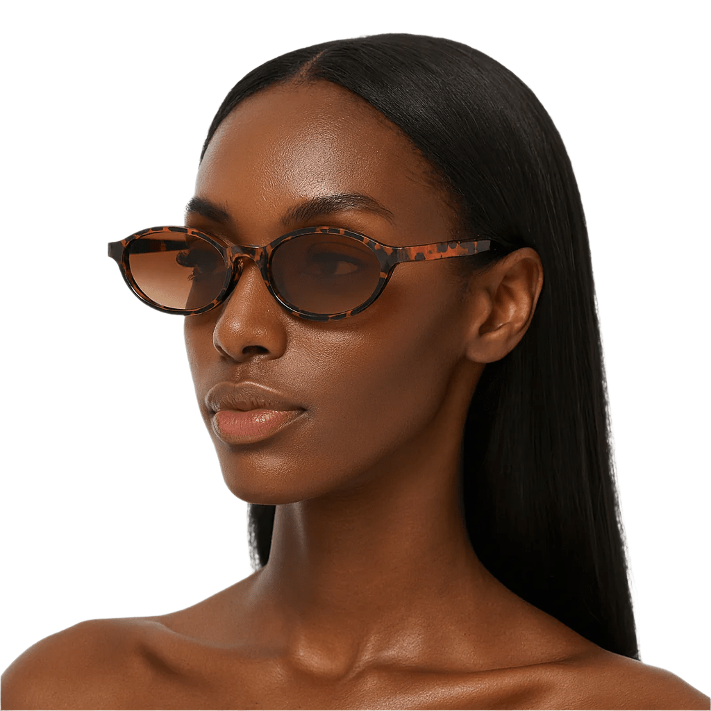 Leopard Brown Oval Sunglasses | Retro UV Protection Small Frame Eyewear for Women