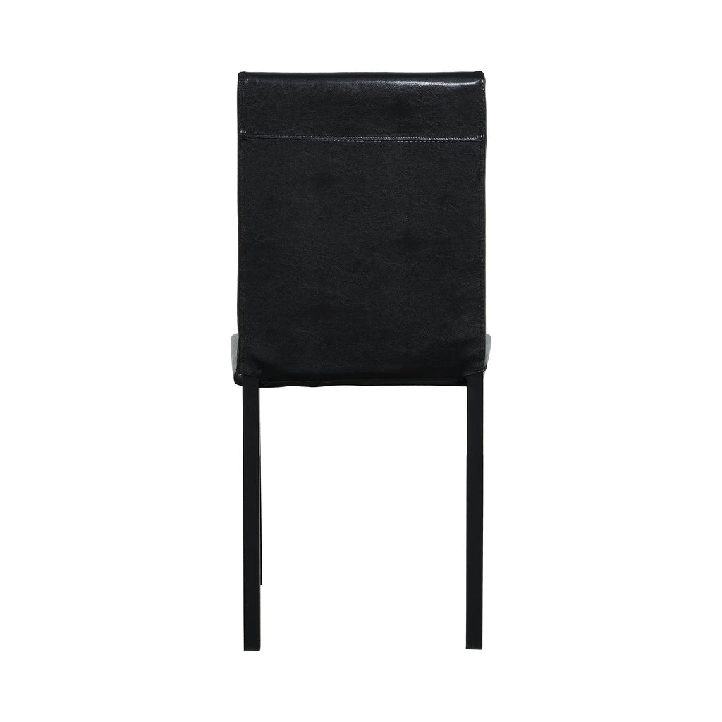 Furniture 5 Piece Metal Dinette Set with Faux Marble Top - Black
