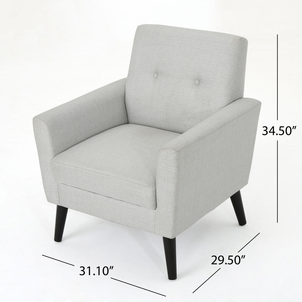 Radiantize Upholstered Fabric Club Chair With Square-Off Back And Button Tufted