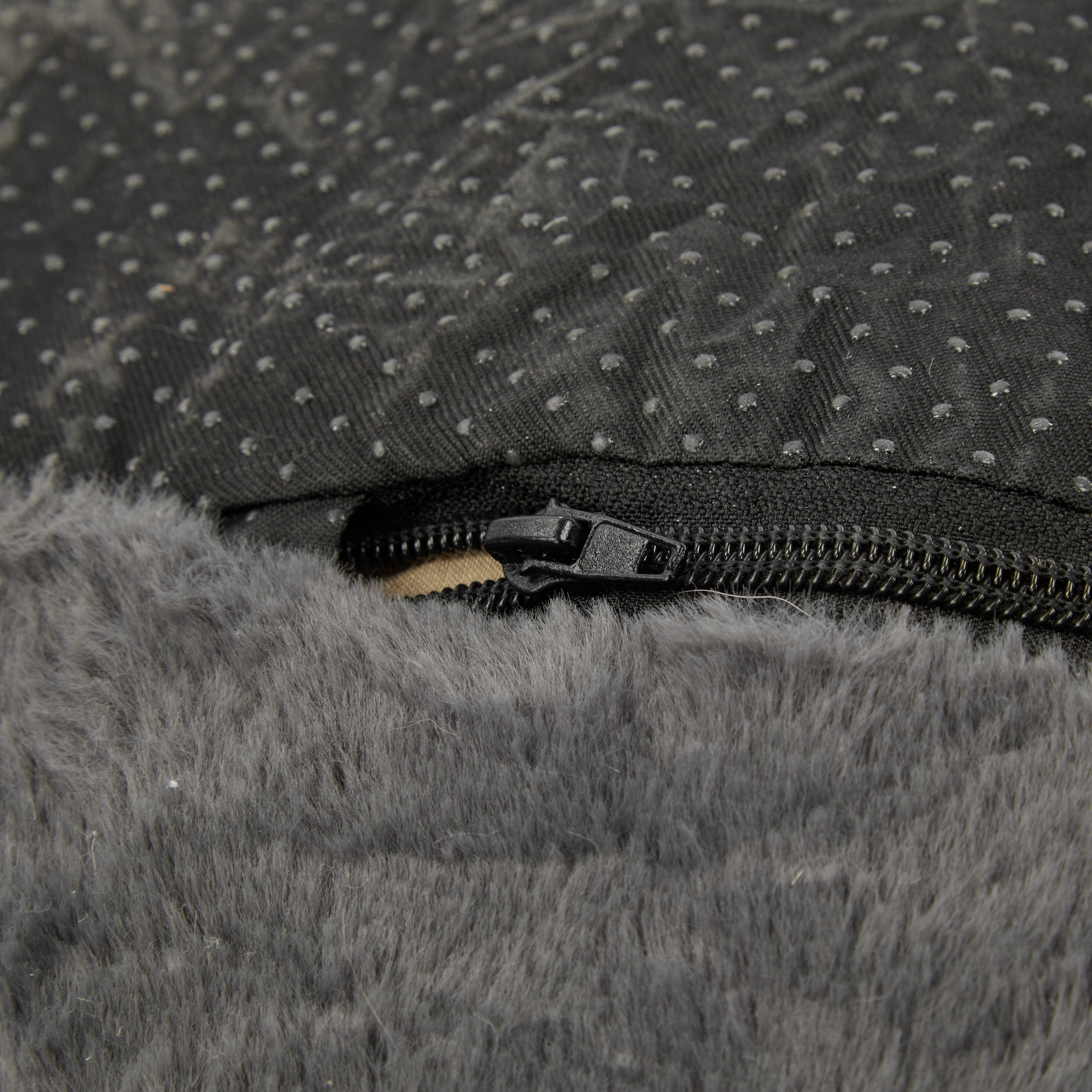 Sezze Indoor Bean Bag Chair with Gray Faux Fur