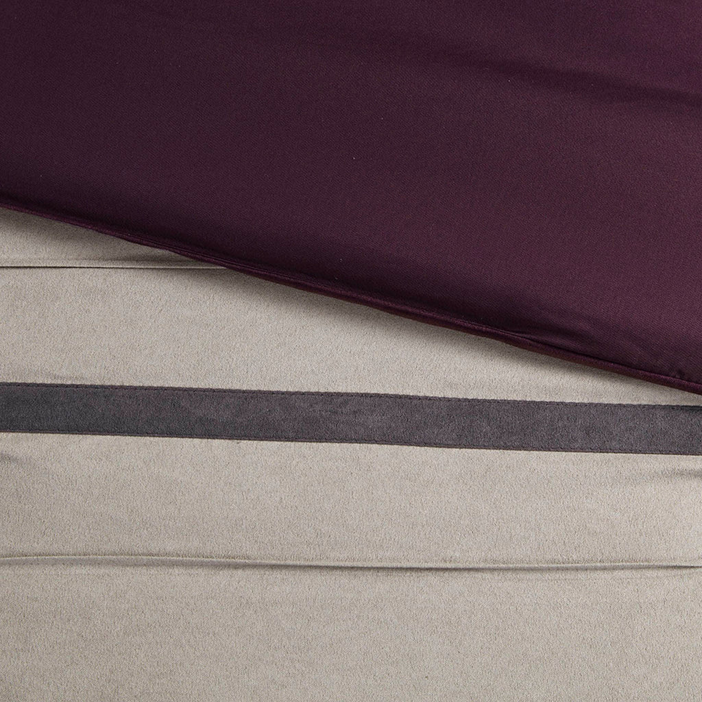 7 Piece Purple Faux Suede Comforter Set Full