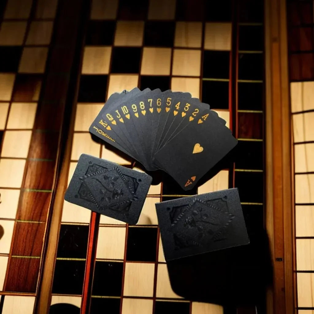 Black and Gold Skull Playing Cards | Luxury Waterproof Poker Deck
