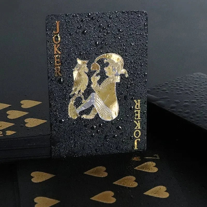 Black and Gold Skull Playing Cards | Luxury Waterproof Poker Deck
