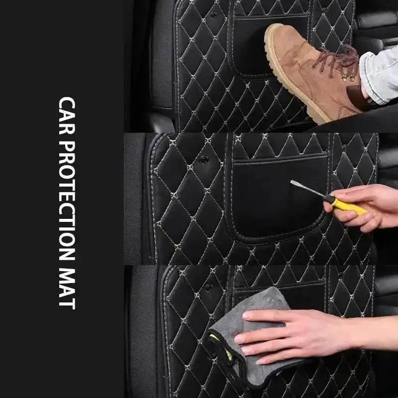 Black Car Seat Protector Pad with Red Stitching