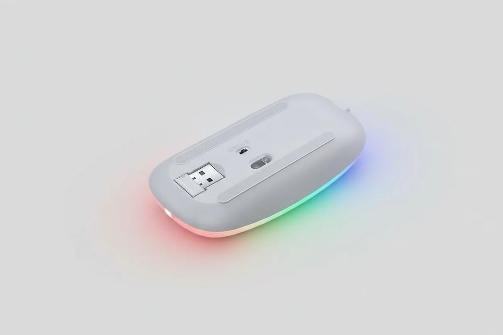 Black RGB Wireless Mouse - USB Rechargeable LED Wireless Gaming Mouse