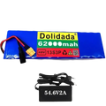 Blue 48V 62Ah Lithium Battery Pack 1000W 13S3P