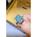 Blue Gemstone 2 Carat Moissanite Ring
