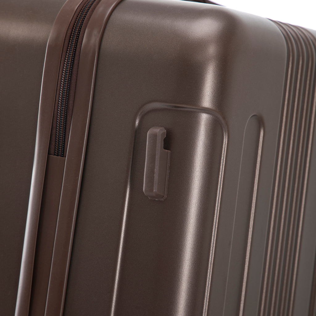 3 Piece ABS Spinner Wheel Luggage Set (Brown)