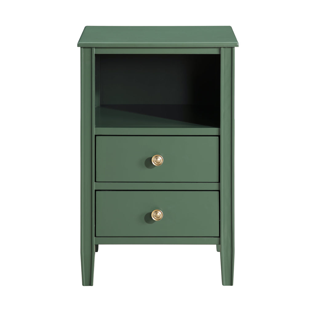 Winston 2-Drawer Storage Nightstand in Vintage Green