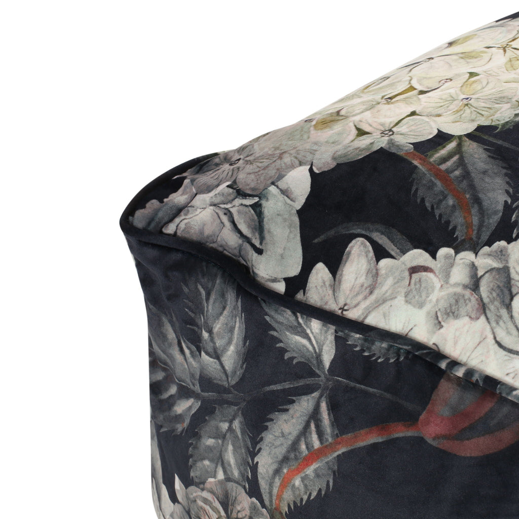Hazel - Large Square Pouf With Flower Print