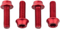 Wolf Tooth Water Bottle Cage Bolts - Set/4 Aluminum Red