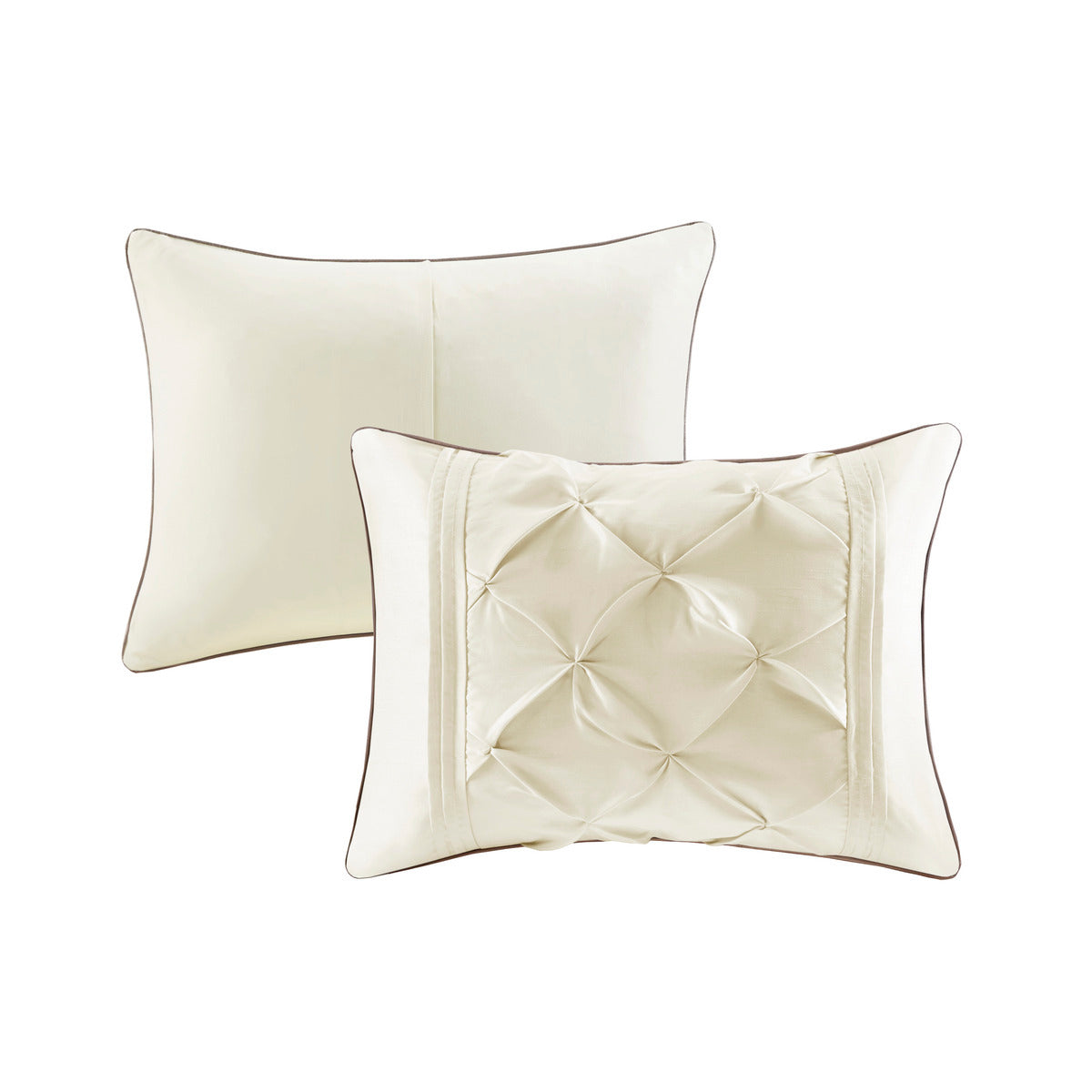 7 Piece Tufted Comforter Set Ivory Full