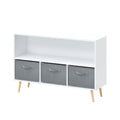 Bookcase With Collapsible Drawers, Book Display Organizer