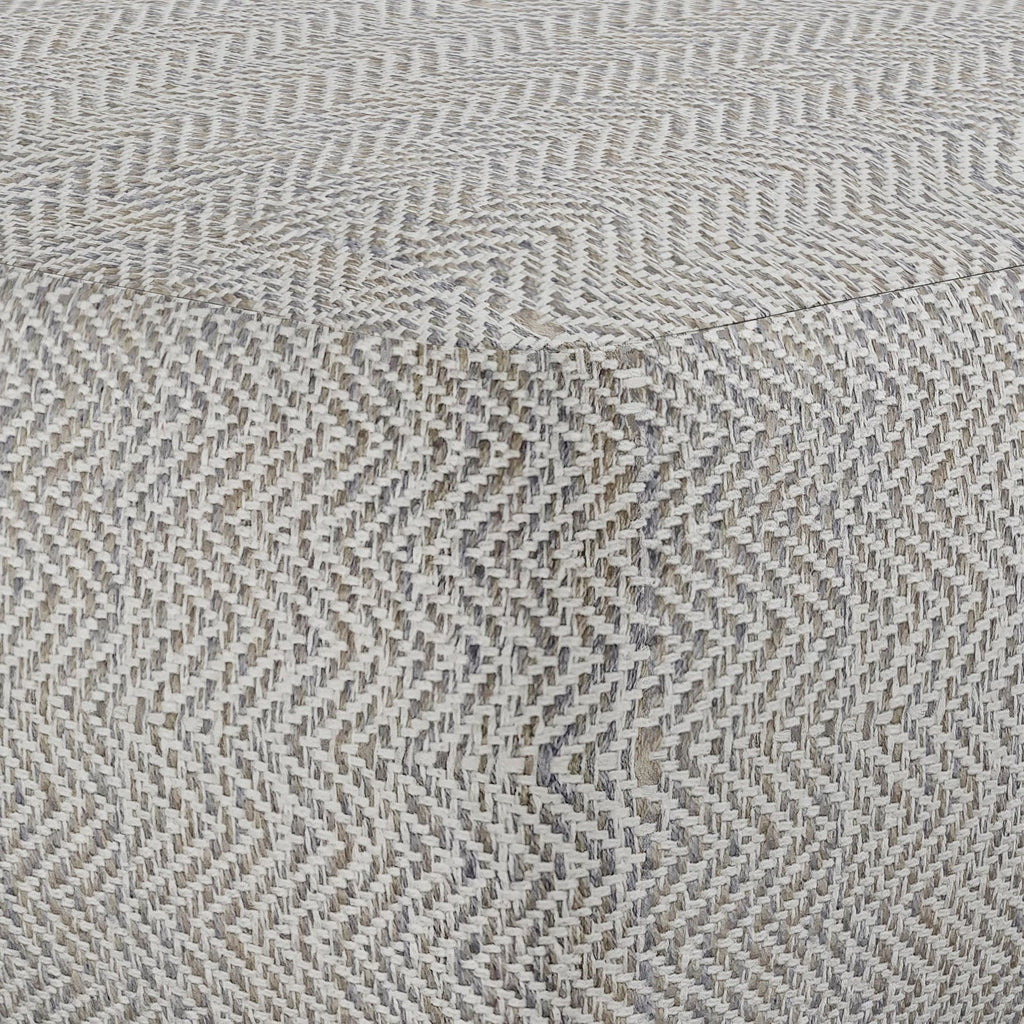 Nate Square Pouf Patterned Grey Melange