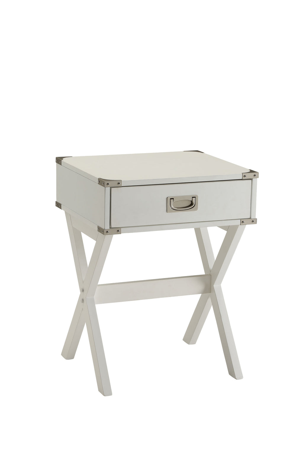 White Finish Accent Table