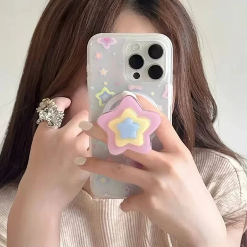 3D Star Magnetic Phone Grip | Foldable Ring Holder and Kickstand