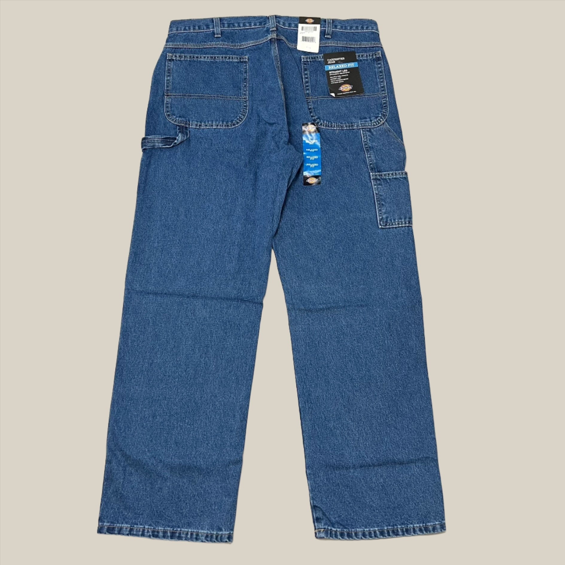 DICKIES Relaxed Fit Carpenter Jean Mns Sz 42X30 Stonewashed Indigo Blue 19294SNB