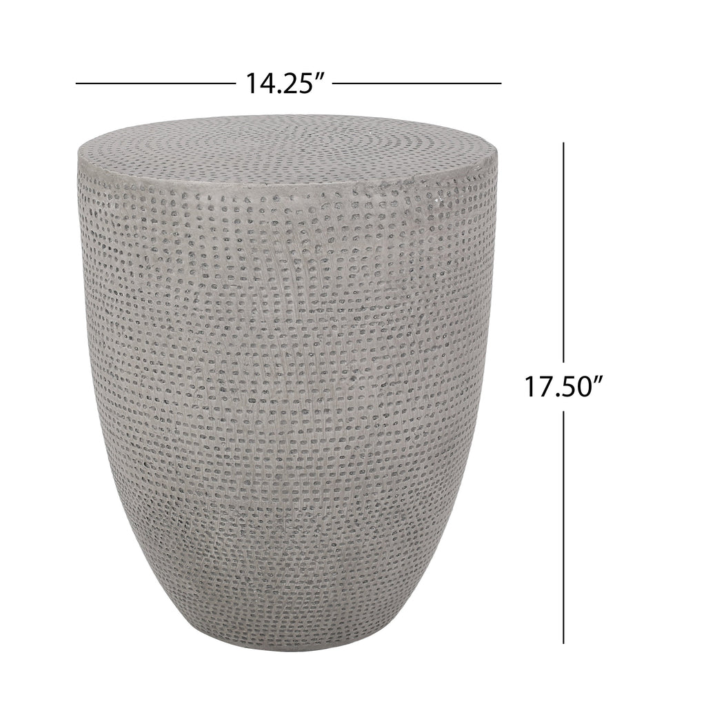 Modern Outdoor Lightweight Concrete Side Table with Natural Finish