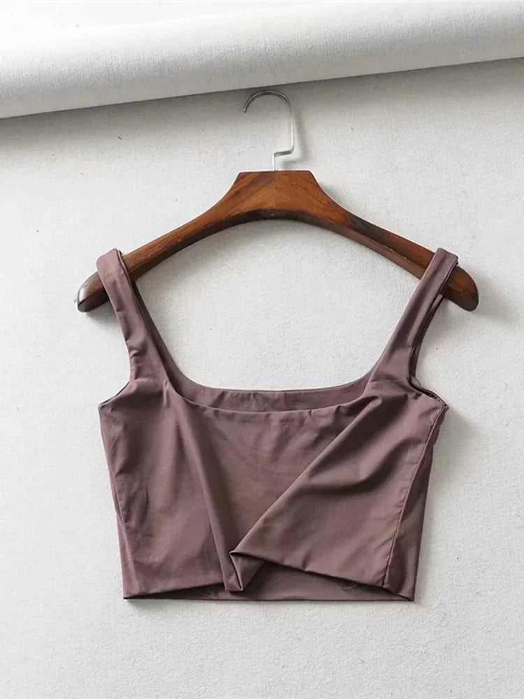 Square Neck Tank Top | Summer 2025 Stretch Crop Shirt