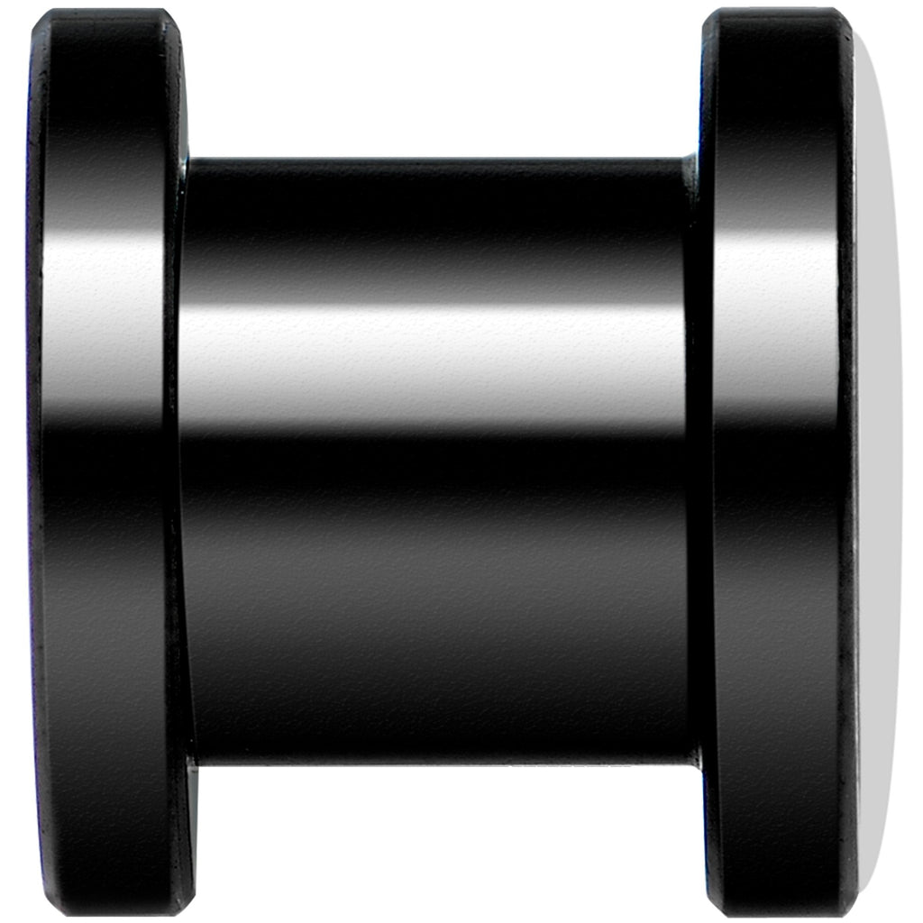 Black White Leopard Eyes Black Anodized Screw Fit Plug Set 0G