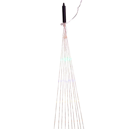 200-Light Silver Nylon Canopy Light With Multicolor LED Lights