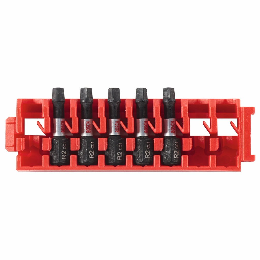BOSCH ITDSQ2105C 5 pc. Driven 1 In. Impact Square #2 Insert Bits with Clip for Custom Case System